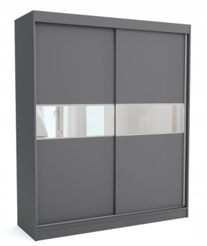 Szafa 180 cm antracyt + małe lustra przesuwna ML