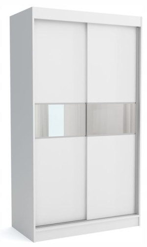 Szafa przesuwna 100 cm biała mat + lustra ML