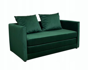 Tania rozkładana mała SOFA 128x67 butelkowa zieleń