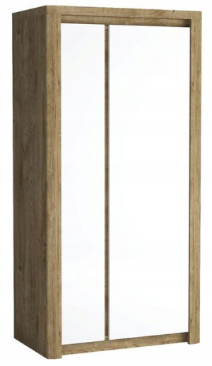 Szafa 98 cm dąb + biały połysk nowoczesna LV1