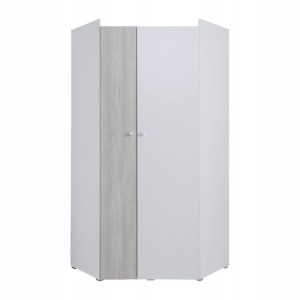 Szafa 90 cm biała / szara młodzieżowa narożna C2