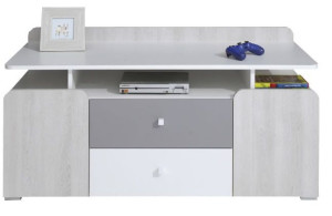 Stolik RTV szafka biały szary młodzieżowy 120cm C8