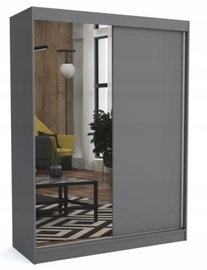 Szafa 160 cm szara antracyt +1 lustro przesuwna ML
