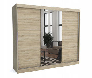 Szafa 250 cm dąb sonoma + 1 lustro przesuwna ML