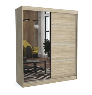 Szafa 180 cm dąb sonoma + 1 lustro + listwy ML
