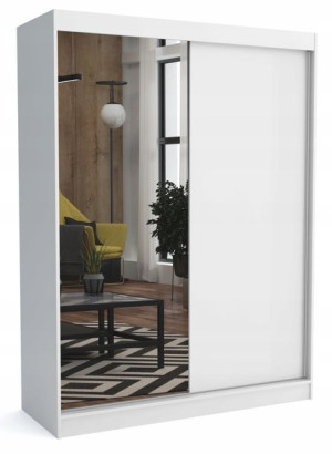 Szafa 160 cm biała mat + 1 lustro przesuwna ML