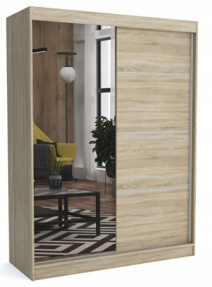 Szafa 160 cm dąb sonoma + 1 lustro + listwy ML