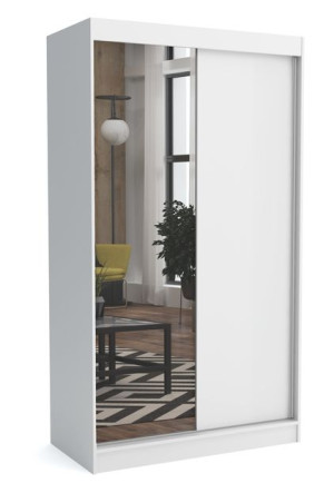 Szafa 120 cm biała mat + 1 lustro przesuwna ML