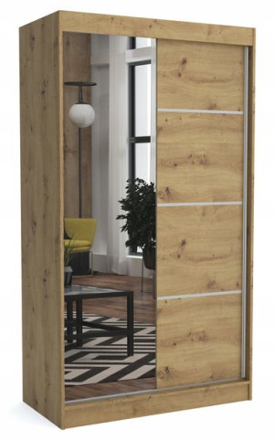 Szafa 120 cm dąb artisan +1 lustro przesuwna ML