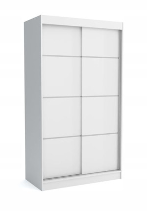 Szafa przesuwna 2 drzwi 120cm biała mat +listwy ML