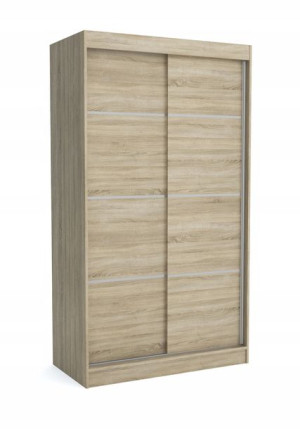 Szafa przesuwna 2 drzwi 120cm dąb sonoma+listwy ML