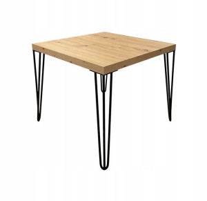 Stolik kawowy 60 x 60 ława dąb artisan+czarne nogi