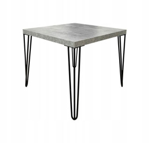 Stolik kawowy loft 60x60 ława beton + czarne nogi