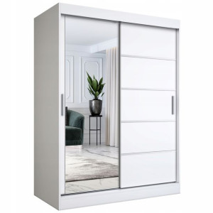Szafa przesuwna 150 cm biała mat + lustro MKP
