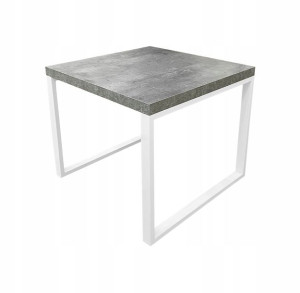 Ława stolik kawowy 60 loft biały beton metal nogi