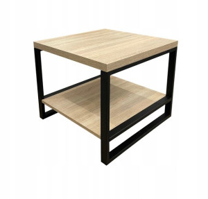 Ława stolik z półką 60cm loftowy sonoma metal nogi