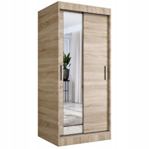 Szafa przesuwna 2 drzwi 90 cm sonoma + lustro MKP