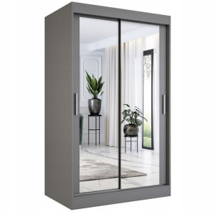 Szafa przesuwna 120 cm szara antracyt + lustro MKP