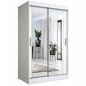 Szafa przesuwna 120 cm biała mat + lustro MKP