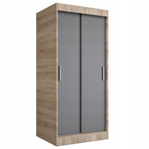 Szafa przesuwna 2 drzwi 90cm sonoma + antracyt MKP