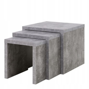 Zestaw 3 stoliki kawowe 3 ławy 3w1 - beton