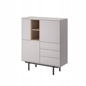 Komoda 100 cm szara czarne nogi IX3
