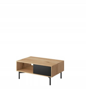 Ława 102 cm dąb artrisan + czarny loft FL5