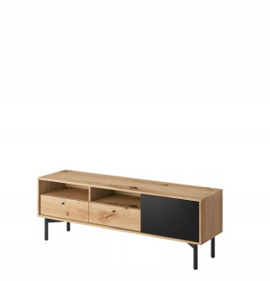 Stolik szafka RTV 151 cm dąb artisan + czarny FL1