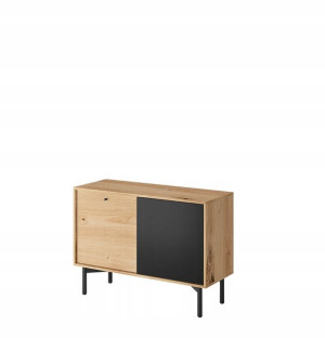 Komoda 102 cm dąb artisan + czarny loft FL4