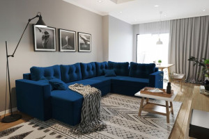 Narożnik velvet 306 x 208 welurowy granat /inne GM