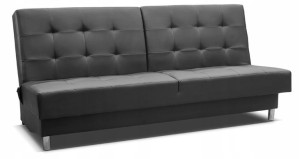 Kanapa sofa wersalka 199 cm czarna eko skóra MM bb