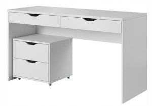 Biurko 138 białe 2 szuflady +kontenerek 2 szuflady