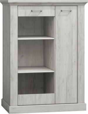 Witryna przeszklona niska 97 cm kraft biały APO12