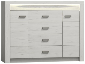Komoda LED 4 szuflady 137 cm craft biały IN-7