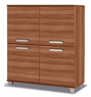 Komoda 4 drzwi 100cm kasztan śliwa biały system X4