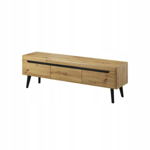 Szafka RTV stolik 160 cm dąb artisan + czarny N3