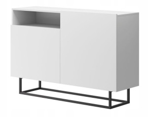 Komoda 120 biała czarne nogi metal loft salon E15