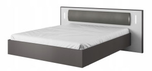Łóżko z zagłówkiem LED 2 stoliki nocne 160x200 SG3