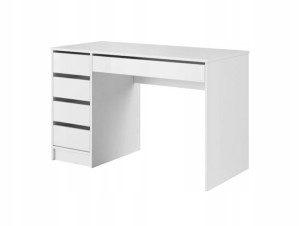 Biurko białe 5 szuflad 120 x 55 nowoczesne Ada-M
