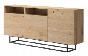 Komoda duża 180 DĄB ARTISAN czarne nogi loft E16