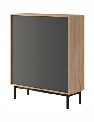Komoda 104cm modernistyczna grafit czarne nogi B11
