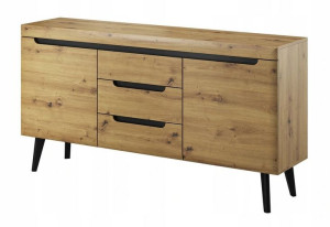 Komoda skandynawski styl czarne nogi dąb 160 cm N5