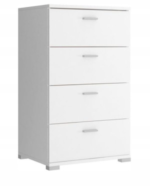 Pojemna komoda 50 cm biała 4 szuflady