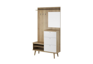 Garderoba 110cm biały + dąb riviera przedpokój PM4