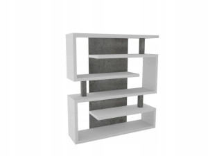 Nowoczesny masywny regał 151cm biały + beton