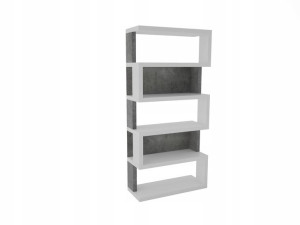 Nowoczesny masywny regał 90 cm biały + beton
