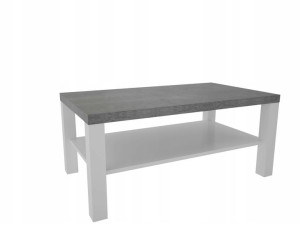 Ława z półką stolik kawowy 115 x 65 biały +beton