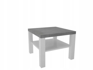 Ława z półką stolik kawowy 65 x 65 biały + beton