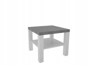 Ława z półką stolik kawowy 60 x 60 biały + beton