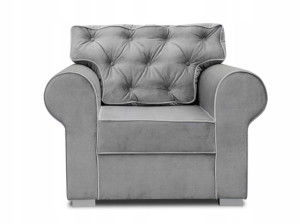 Fotel stylowy 110 cm pikowane oparcie różne kolory